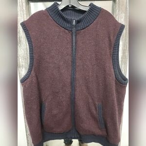 Pendleton Woolen Mills Shetland Washable Wool Vest Mens Sz XXL Full Zip Striped